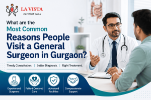What are the most common reasons people visit a general surgeon in Gurgaon?